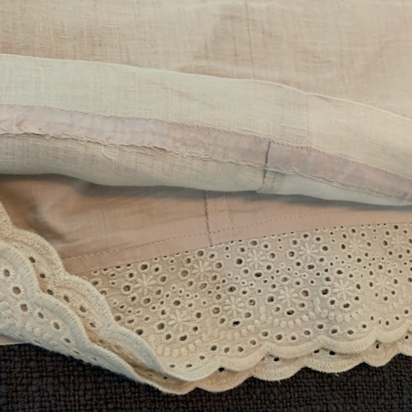 Odille Taupe/Grey Linen Pencil Skirt with Lace - Picture 4 of 6